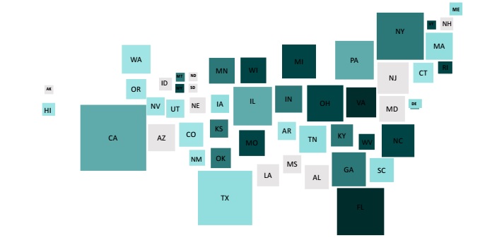 The Efficiency Gap Visualized Through the Decades