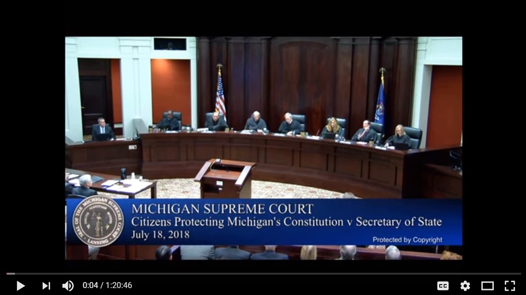 Michigan State Supreme Court Hears Argument on Commission Ballot Initiative