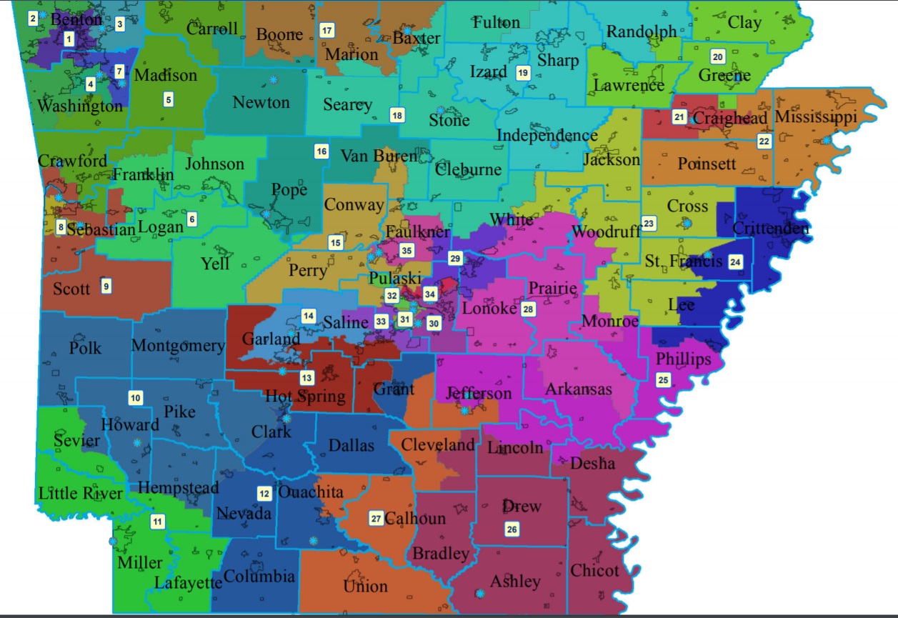 State redistricting information for Arkansas