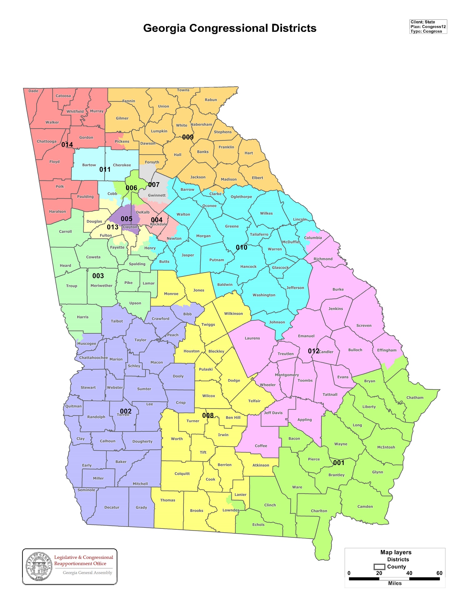 State redistricting information for Georgia