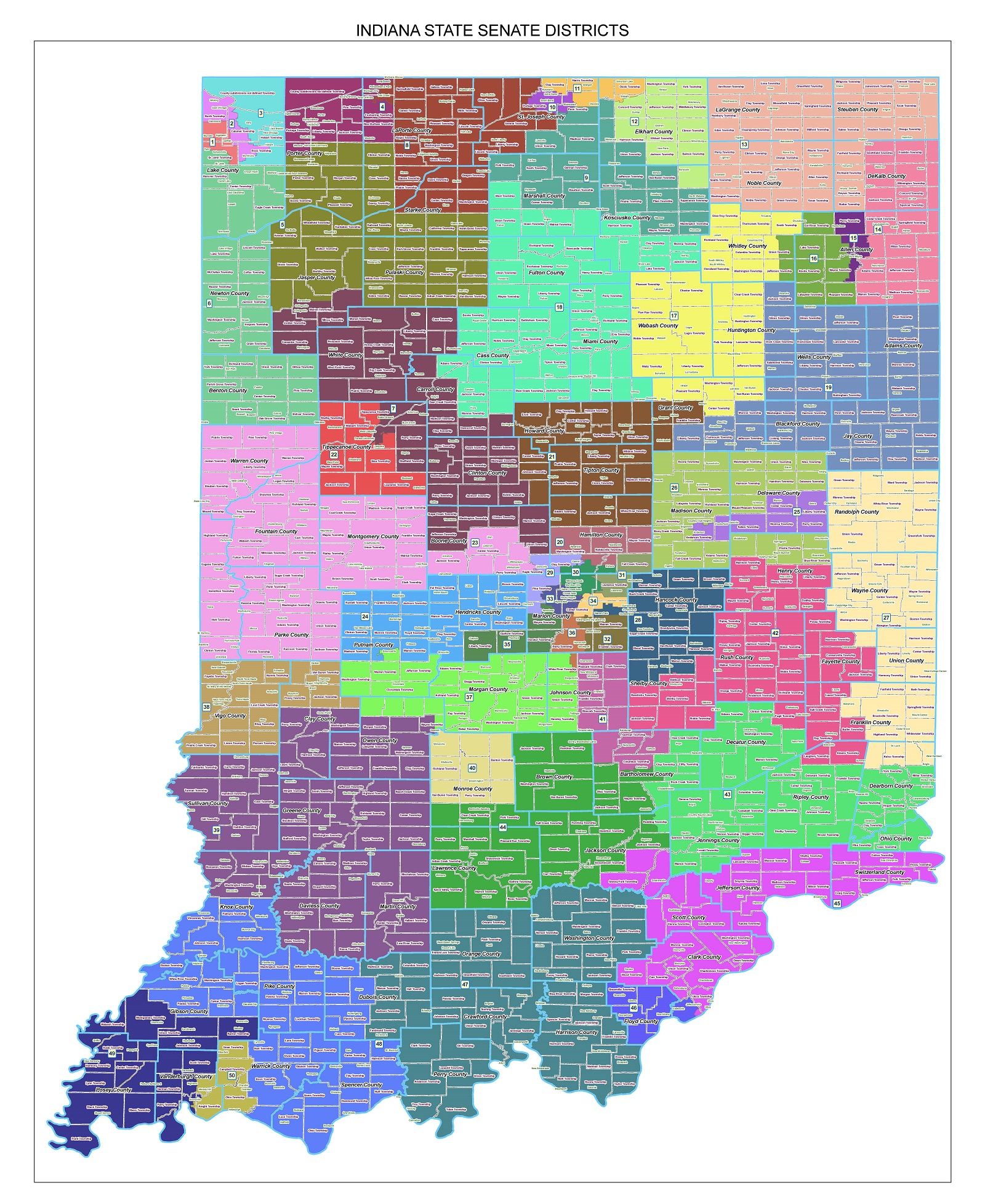 State redistricting information for Indiana