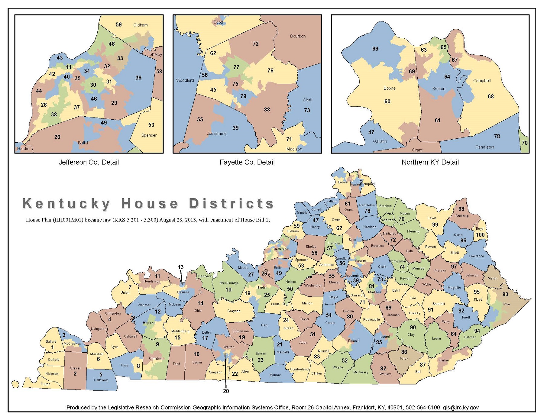 State redistricting information for Kentucky