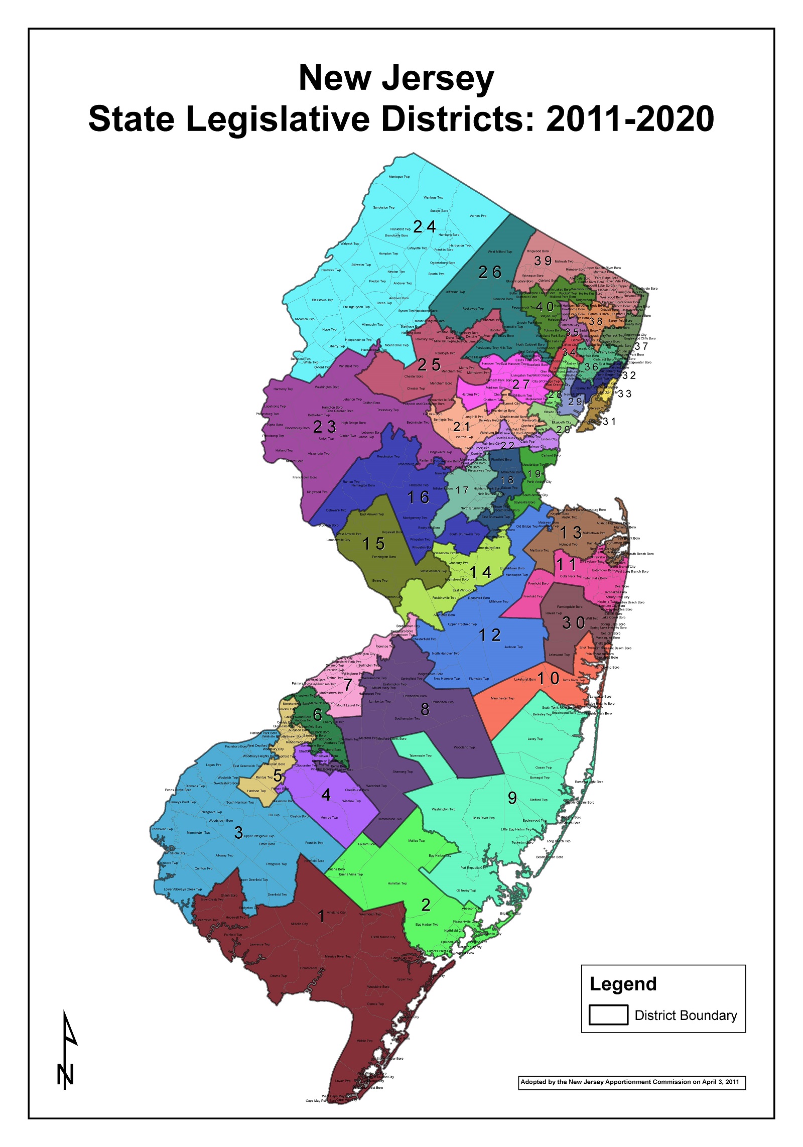State redistricting information for New Jersey