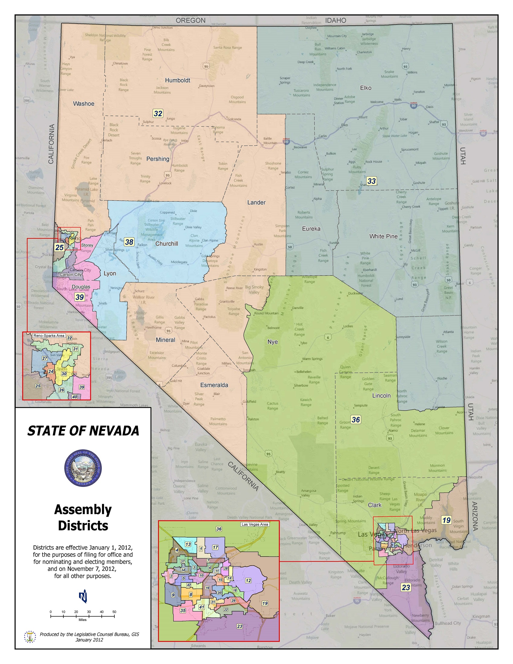 State redistricting information for Nevada