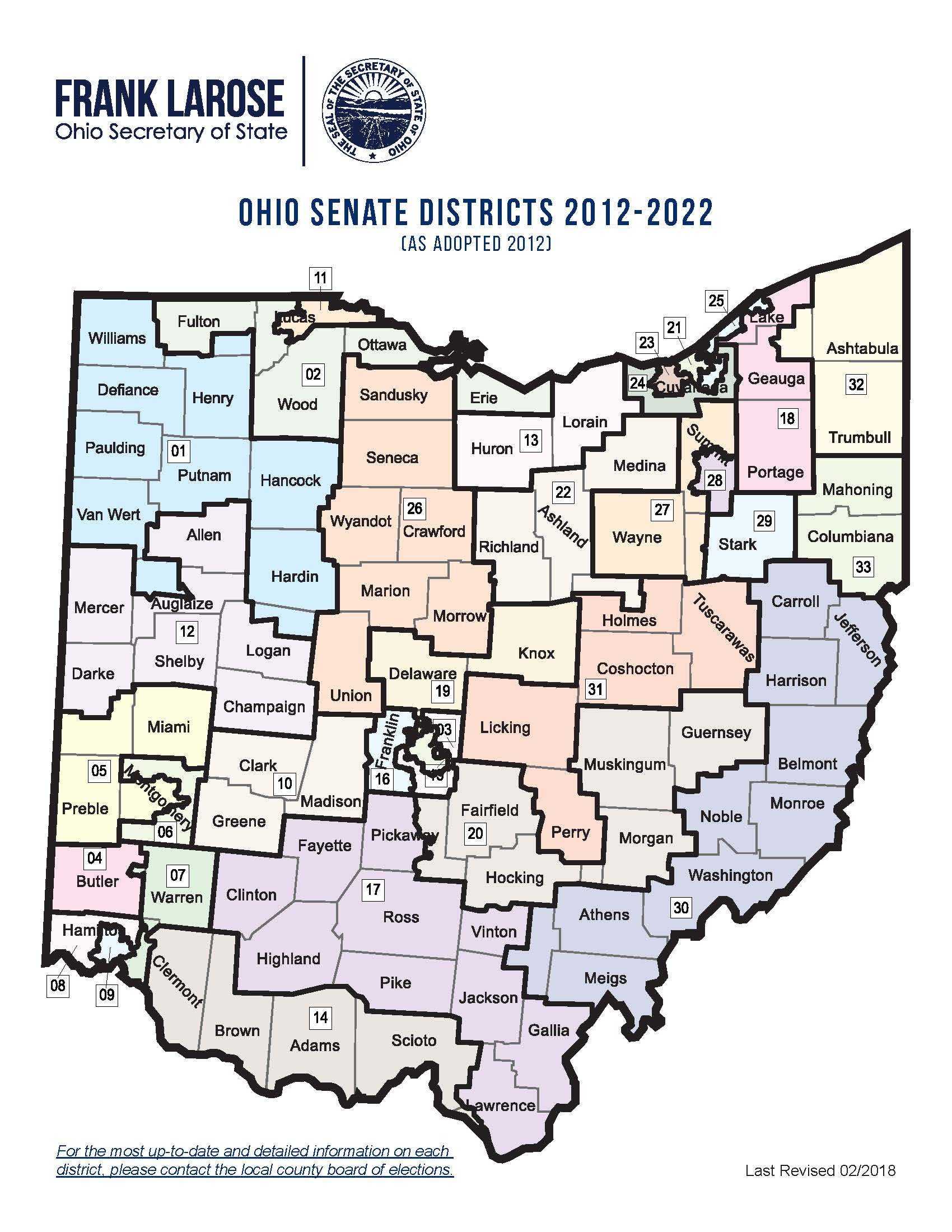 State redistricting information for Ohio