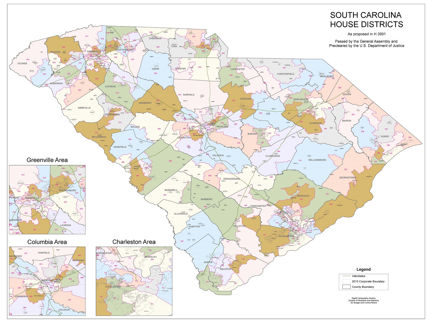 State redistricting information for South Carolina