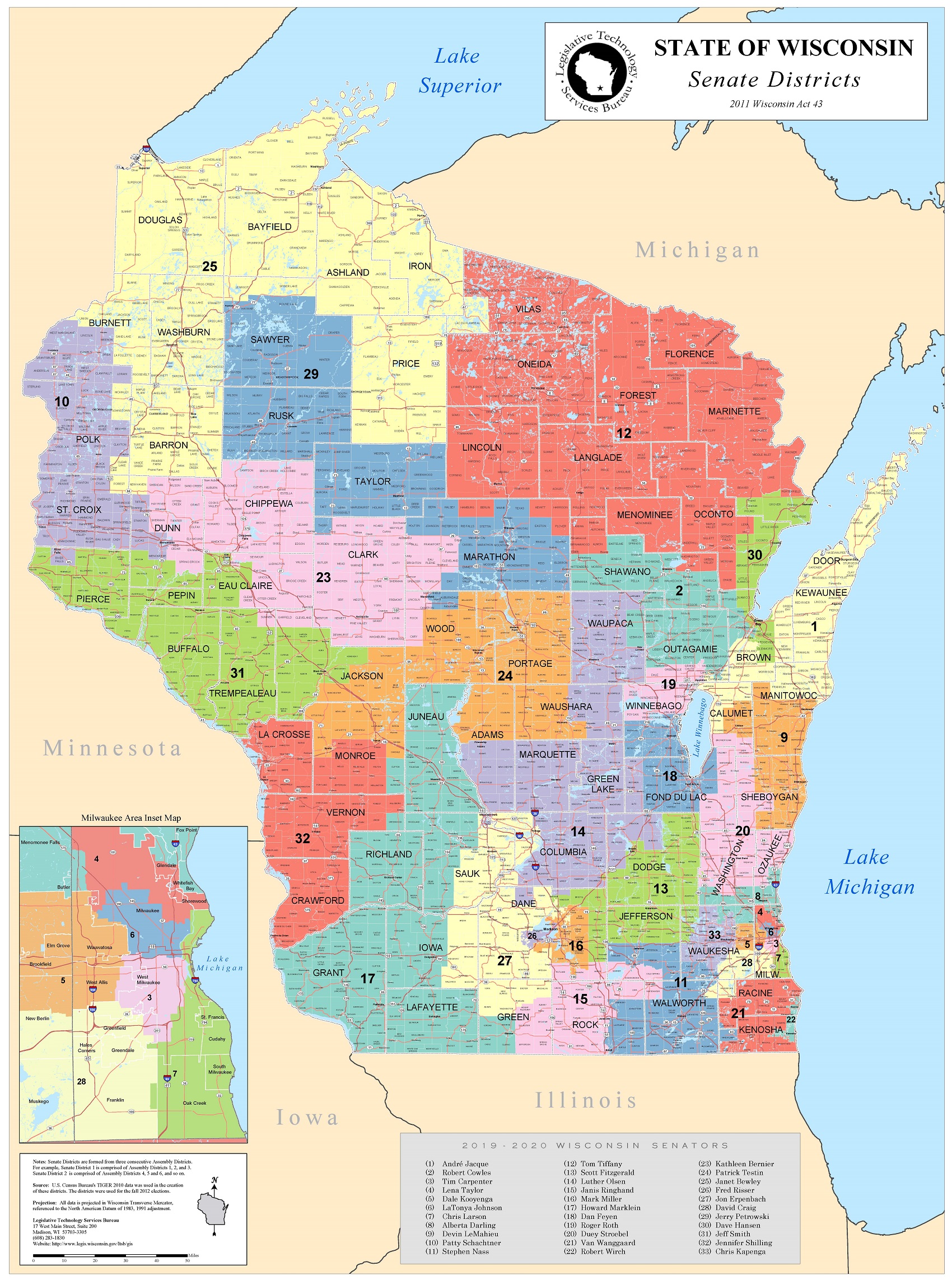 State Redistricting Information For Wisconsin   WI 2011 Senatelowres 