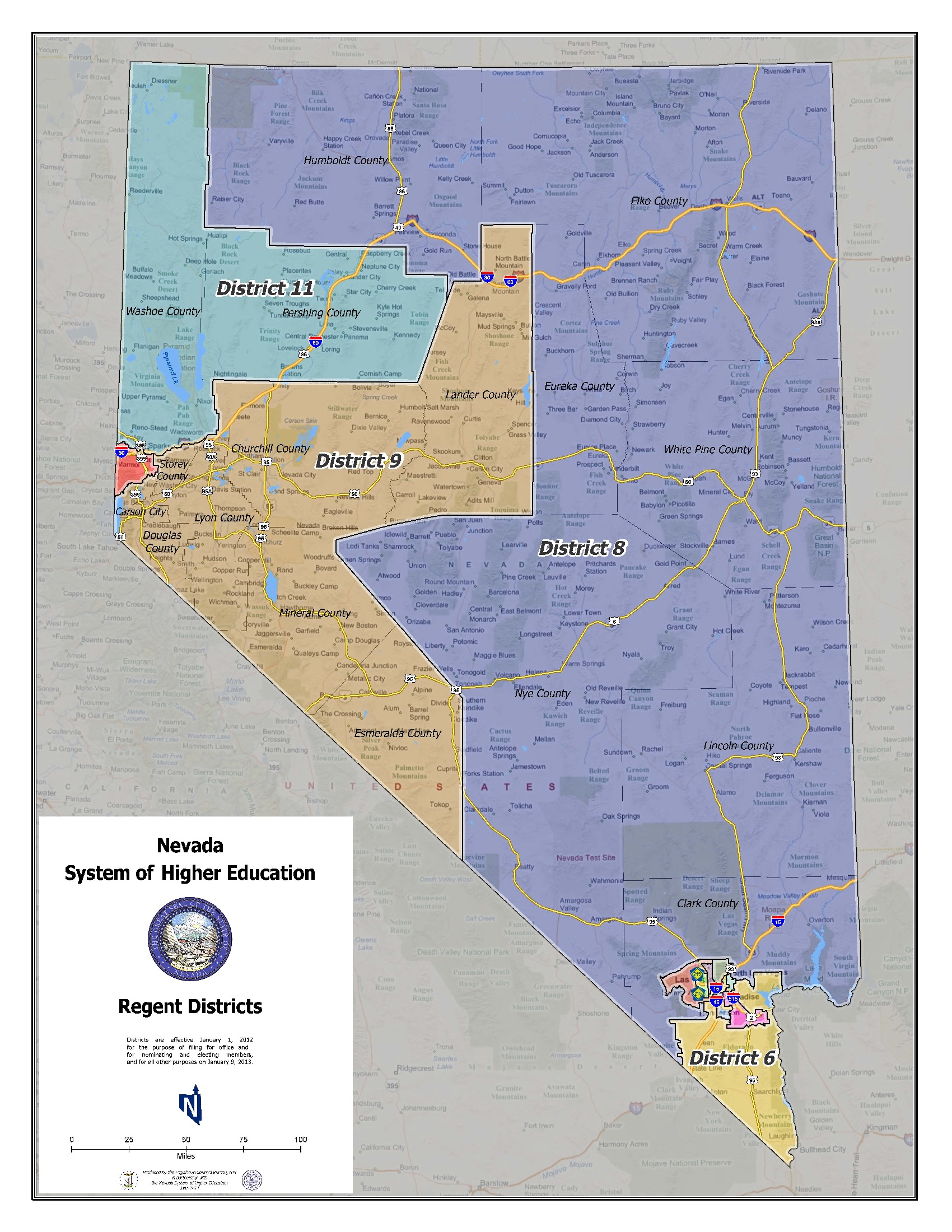 State redistricting information for Nevada