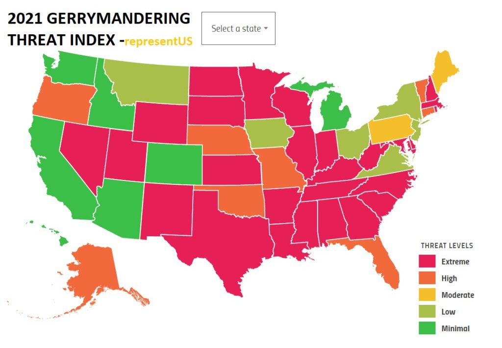 2021 Gerrymandering Threat Index by representUS